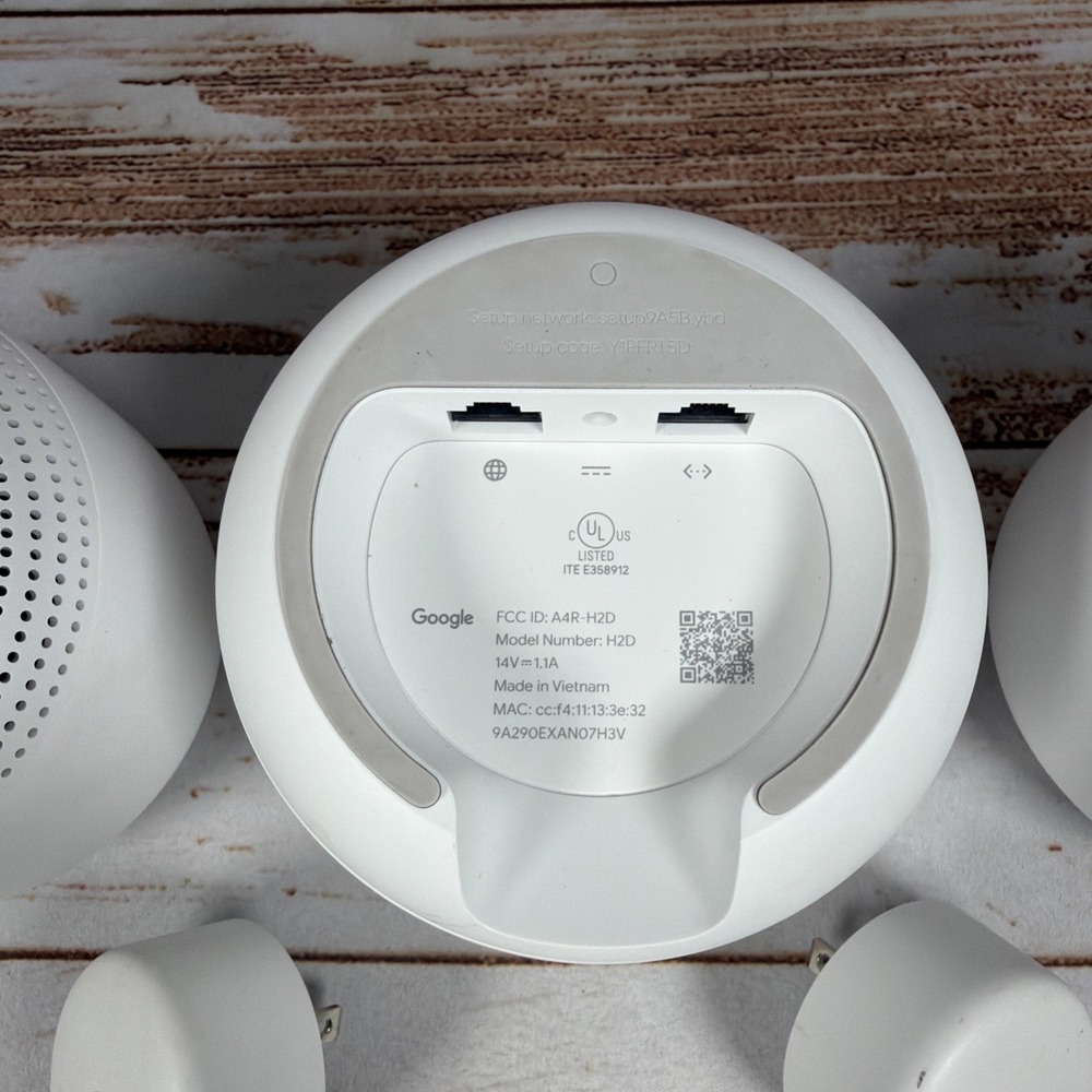 Google Nest Wifi AC2200 Mesh System Router H2D 2 Points H2E 2 Power Cords Tested - Picture 4 of 5